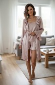 Дамски халат с копчета сатен DESISLAVA 1223, пудра