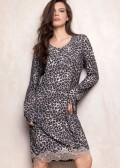 Нощница с дълъг ръкав от плътна визкоза с животински принт LORMAR Seduction 65 4465, Bauleys