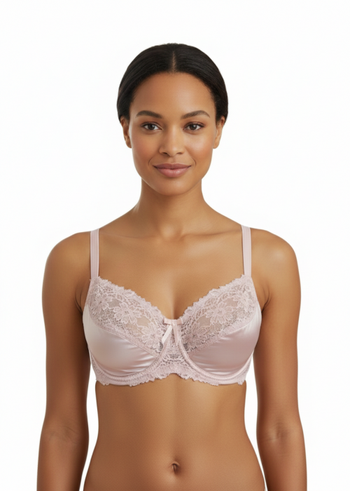 Дамски сутиен мека чаша микрофибър и дантела RIM 9507 Dusty Rose