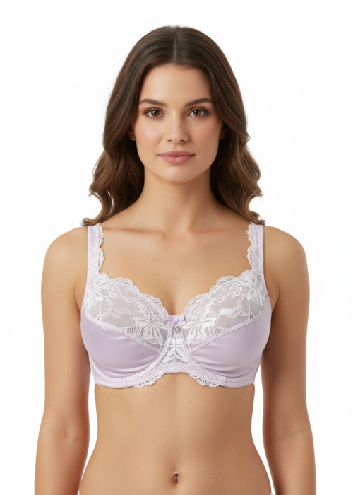Дамски сутиен мека чаша микрофибър и дантела RIM 9507 - 1 Rosa