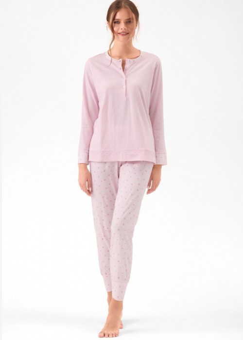 Дамска памучна пижама INFIORE 4234 Wildlove, Rosa/ yogurt
