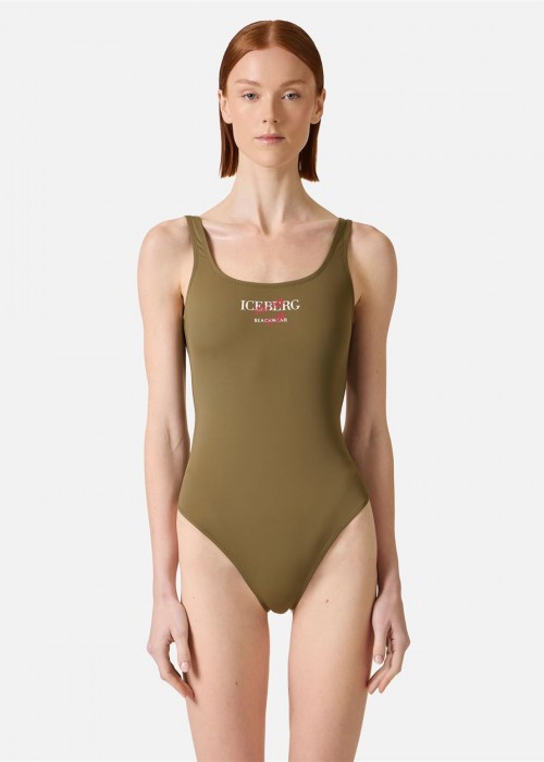 Цял бански костюм ICEBERG Heritage, olive